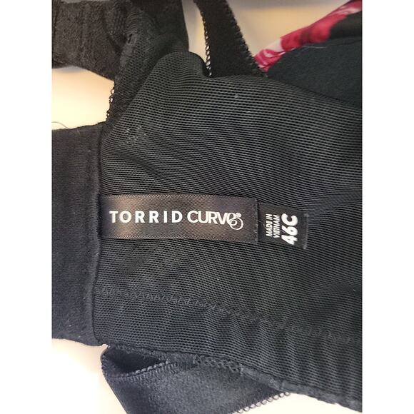 Torrid Curve Multicolor Floral Wire Free Racerback Bra Women's 46C Stretch - Picture 8 of 9